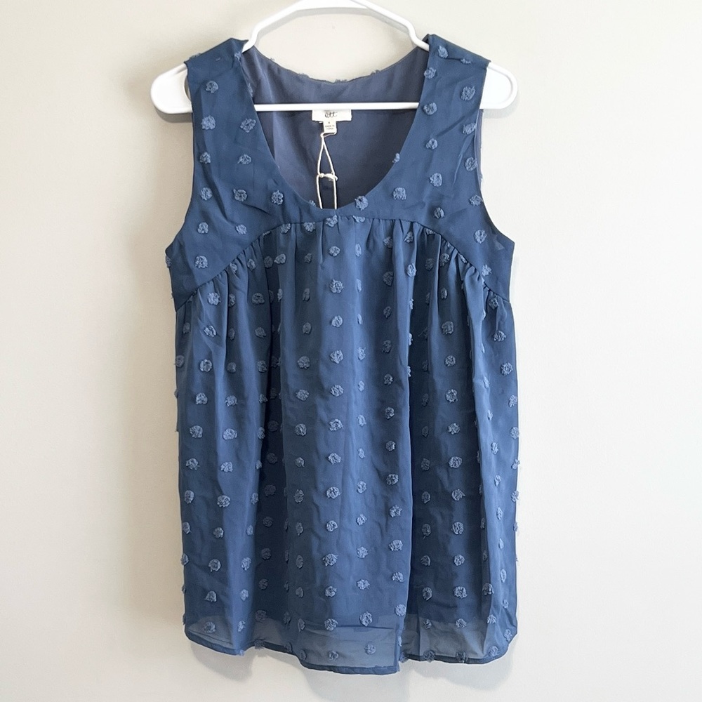 NWT Ott Textured Swiss Dot Babydoll Tank